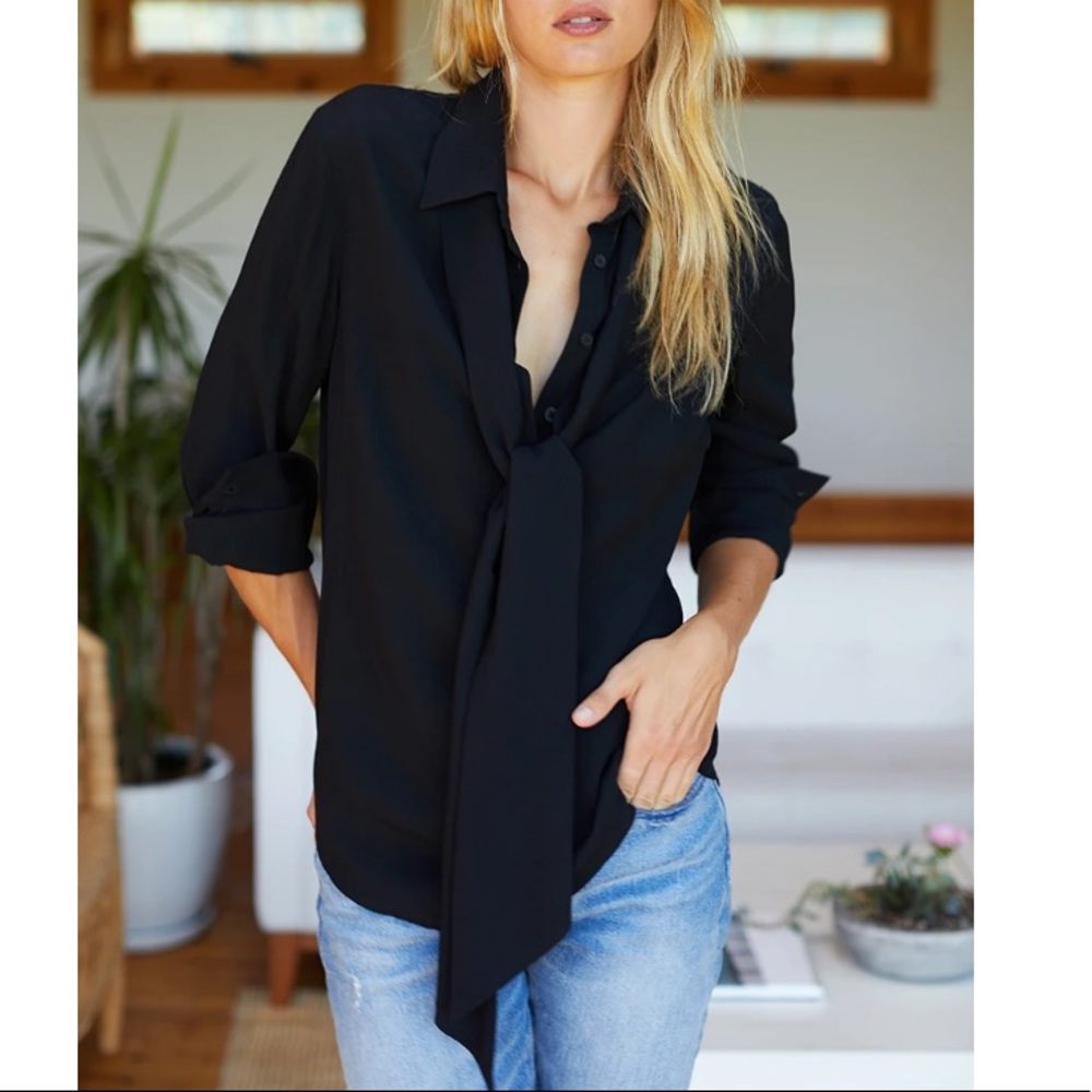 Emerson Fry Ribbons Blouse- Black